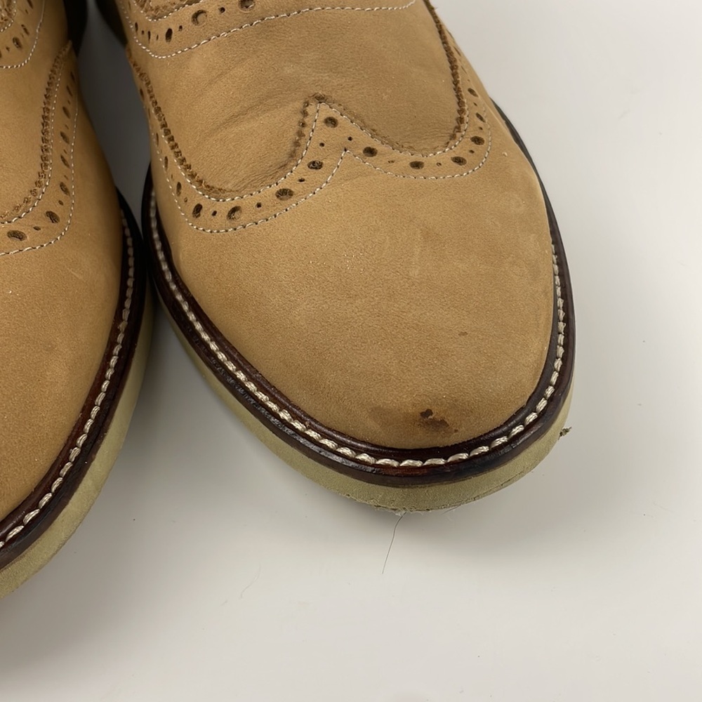 Gordon Rush | Leather Tan Lace Up Wingtip Oxford Academia Formal Shoes 10.5 - Picture 4 of 10
